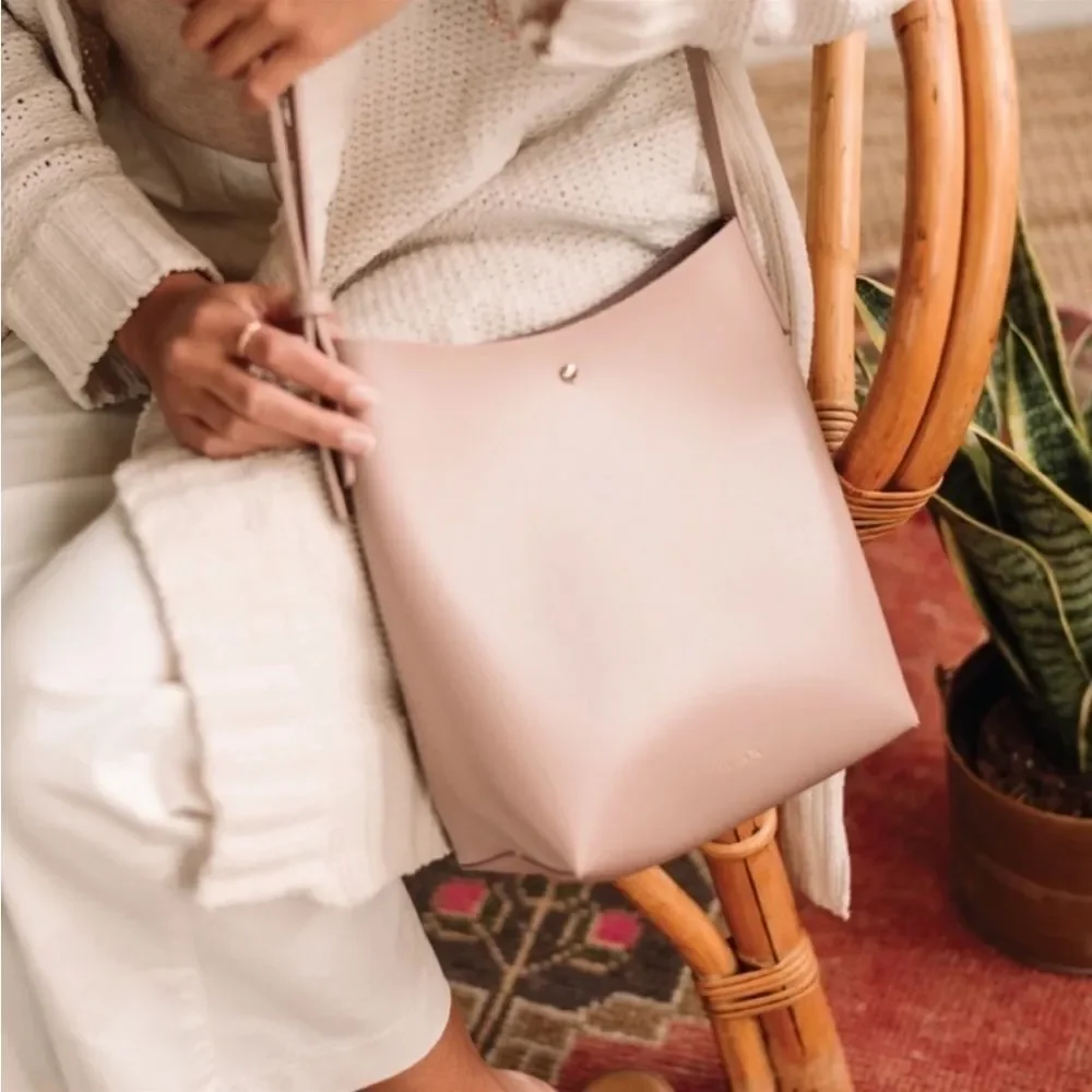 ANTHROPOLOGIE Samara Shoulder Bag Crossbody Pink Medium Boho Purse